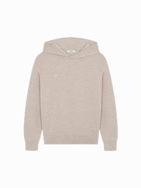 Mens DNA Regenerative Merino Wool Hoodie—stone marl