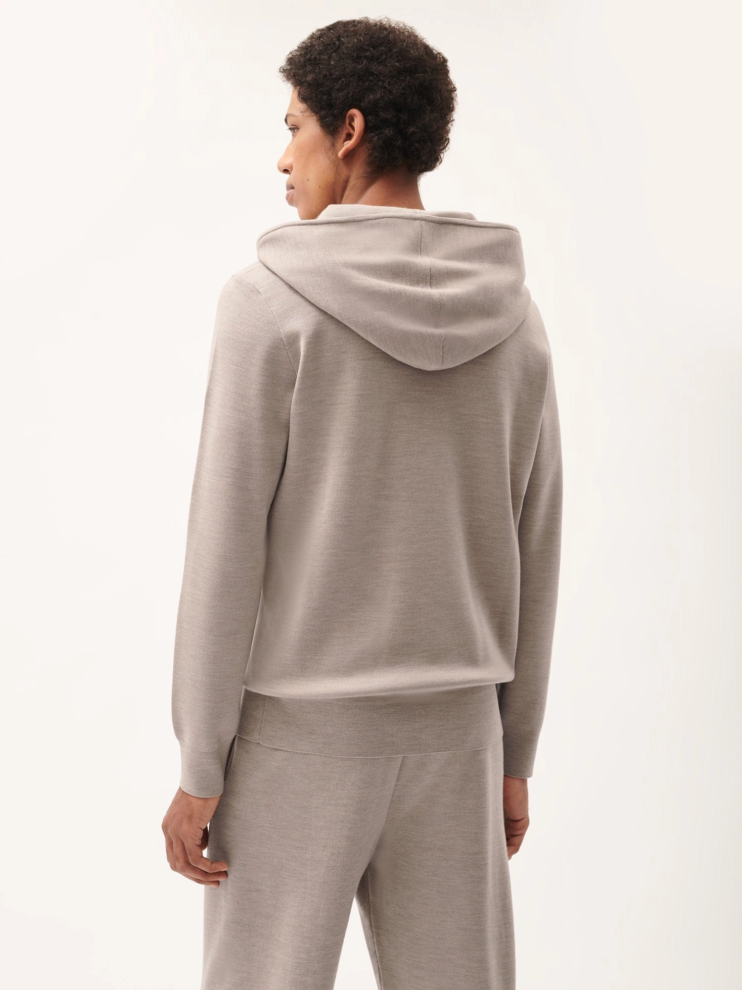Mens DNA Regenerative Merino Wool Hoodie—stone marl
