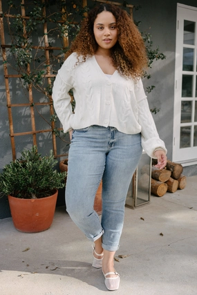 Michelle Vintage Wash Boyfriend Jeans - PLUS