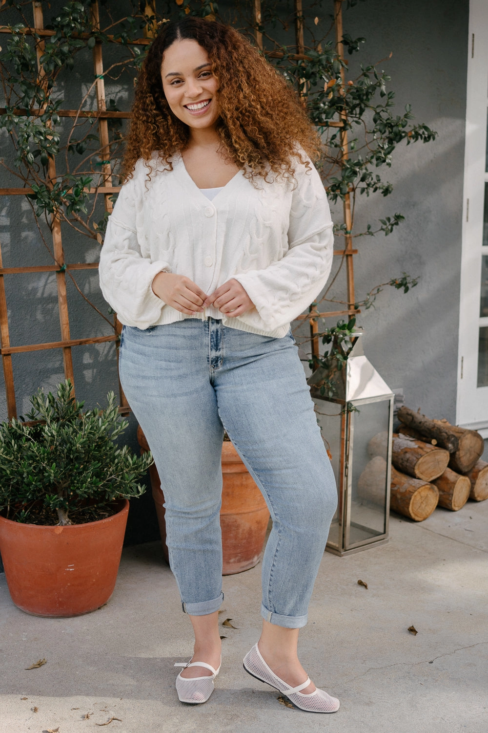 Michelle Vintage Wash Boyfriend Jeans - PLUS