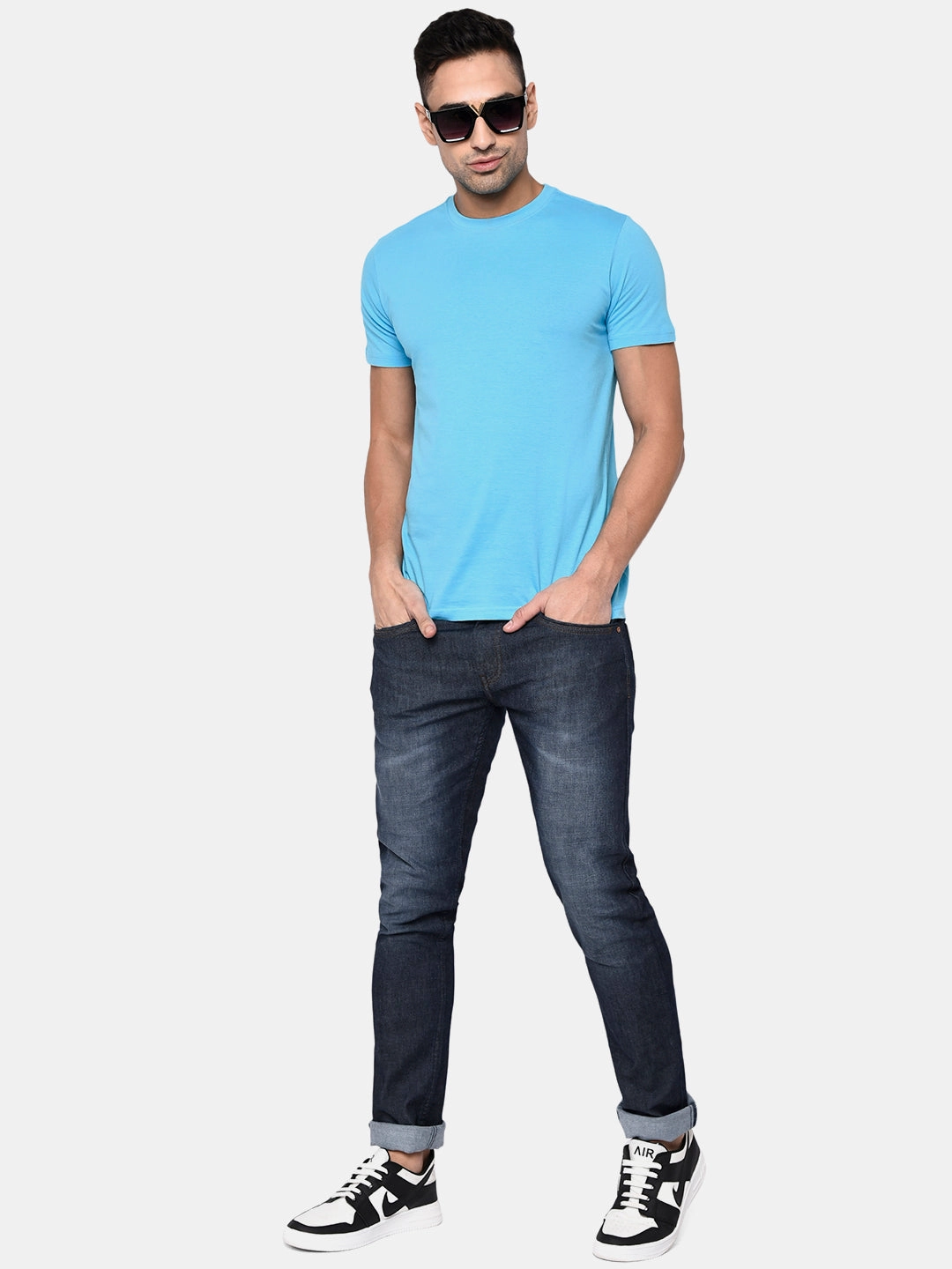 Mid Blue Washed Slim Fit Jeans | JadeBlue