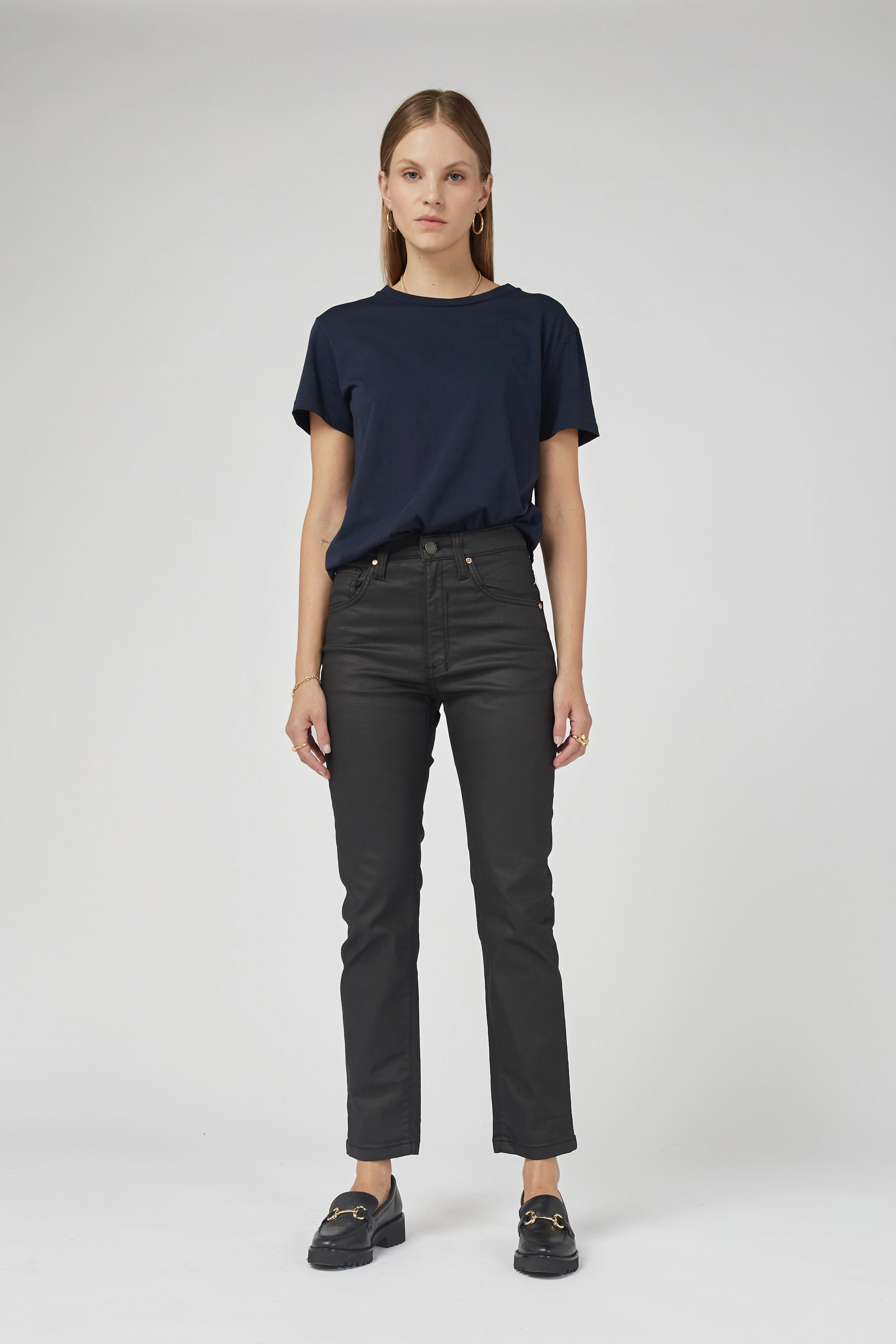 Mika Coated Denim Straight Leg Jeans