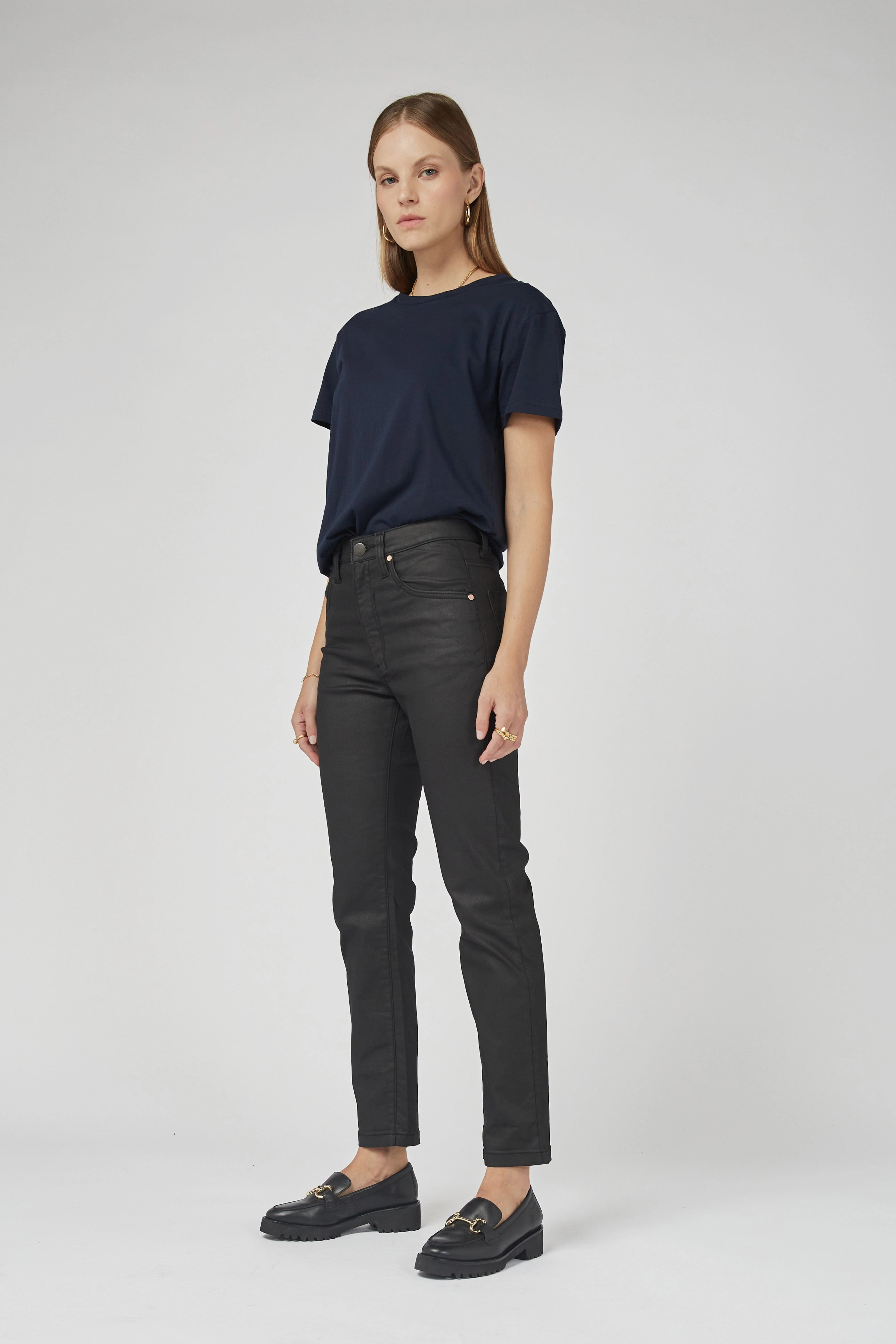 Mika Coated Denim Straight Leg Jeans
