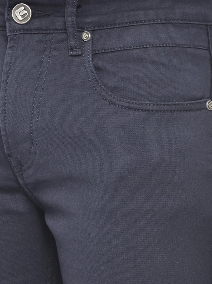 Navy Blue Washed Narrow Fit Jeans | Greenfibre