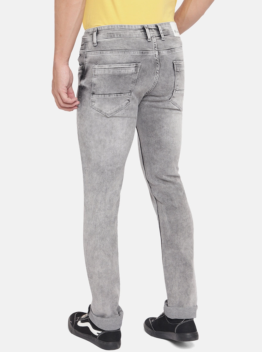 Neutral Grey Washed Narrow Fit Jeans | Greenfibre