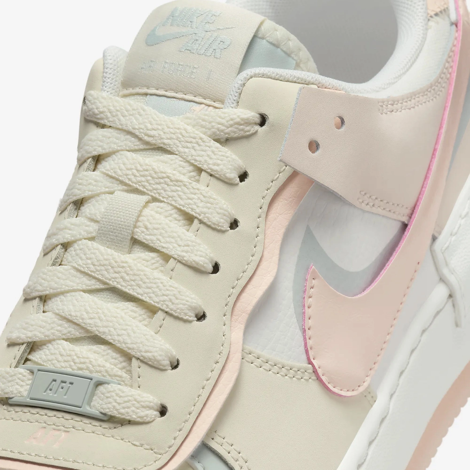 NIKE | AIR FORCE 1 SHADOW { COCONUT MILK/LIGHT SILVER/SAIL/CRIMSON TINT