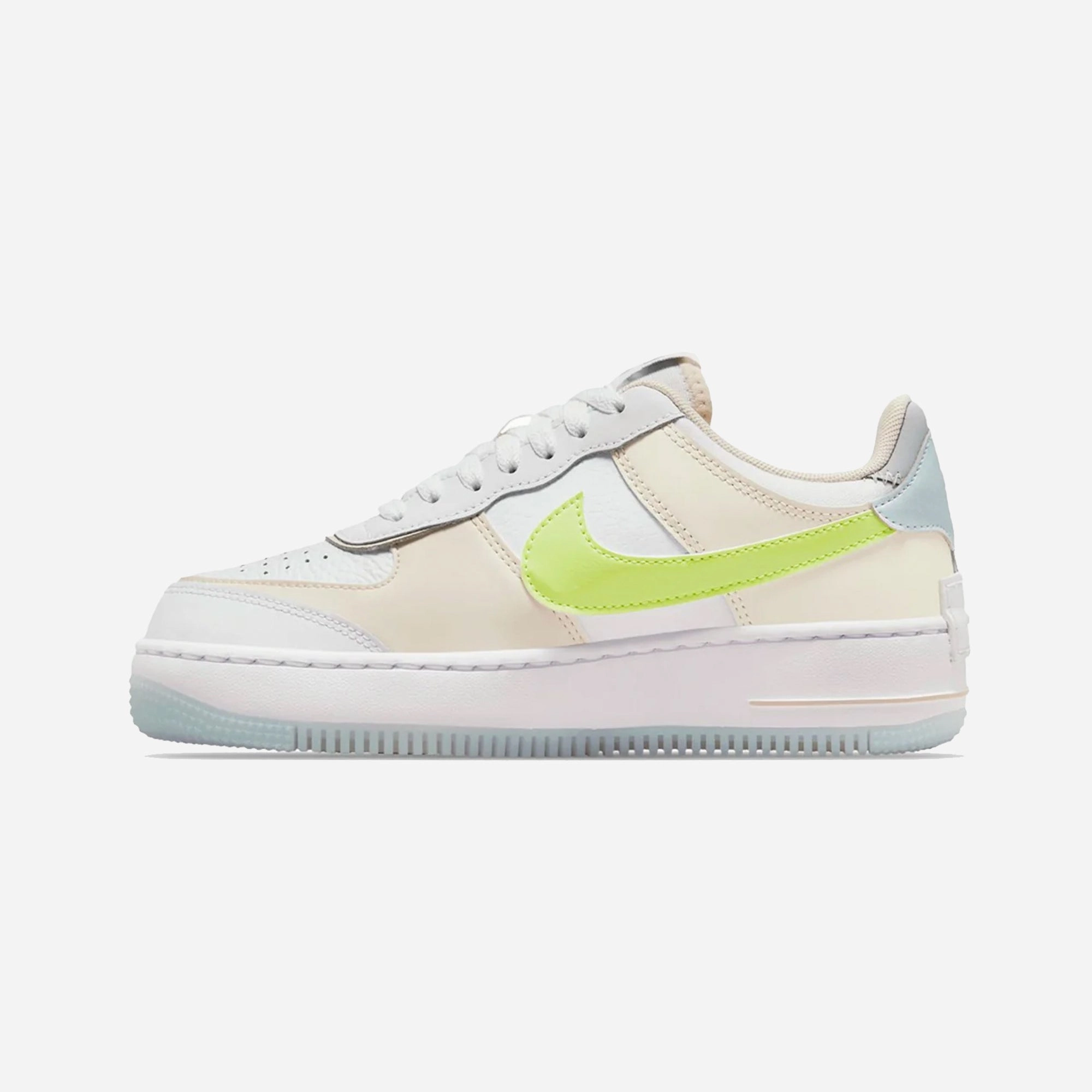 NIKE | AIR FORCE 1 SHADOW { WHITE/LT LEMON TWIST-WOLF GREY