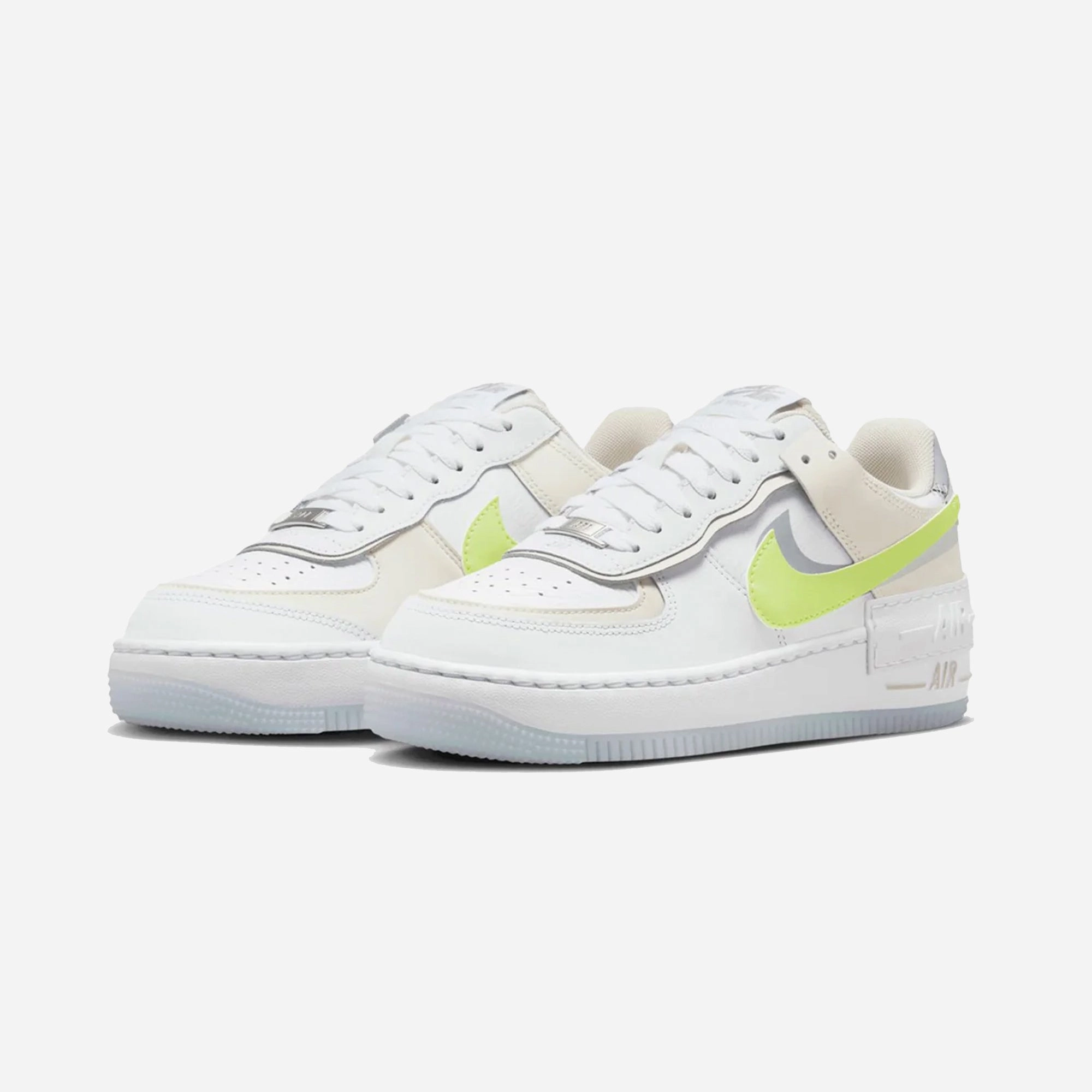 NIKE | AIR FORCE 1 SHADOW { WHITE/LT LEMON TWIST-WOLF GREY