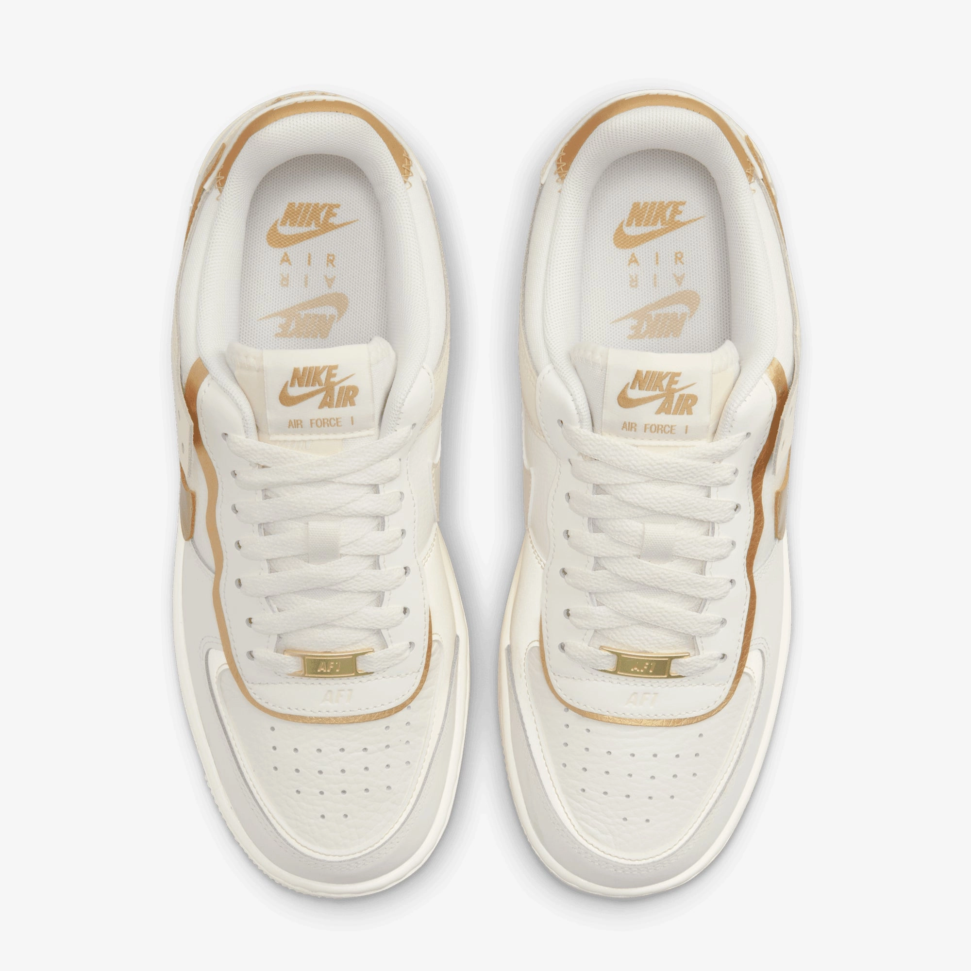 NIKE | WMNS'S AIR FORCE 1 SHADOW { SAIL/METALLIC GOLD-COCONUT MILK