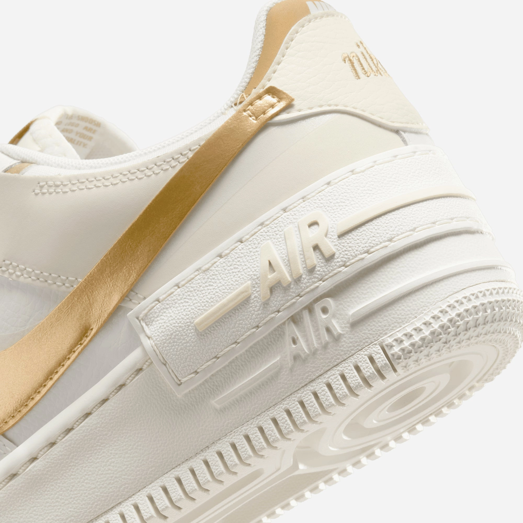 NIKE | WMNS'S AIR FORCE 1 SHADOW { SAIL/METALLIC GOLD-COCONUT MILK