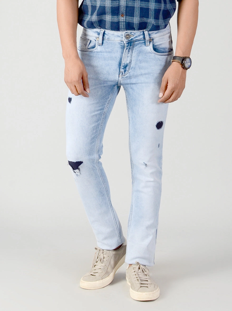 Parsian Blue Washed Slim Fit Jeans | JadeBlue