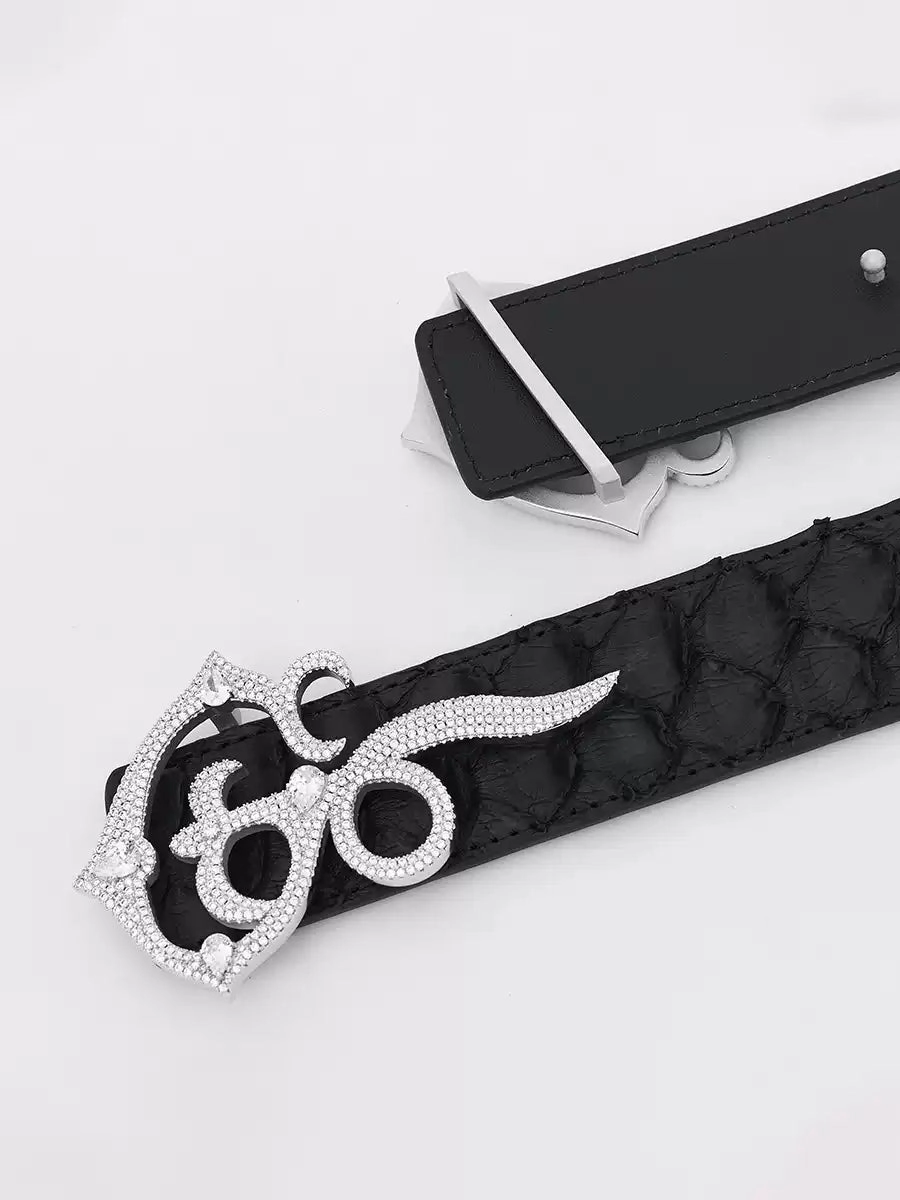 Rhinestone-Embellished Belt