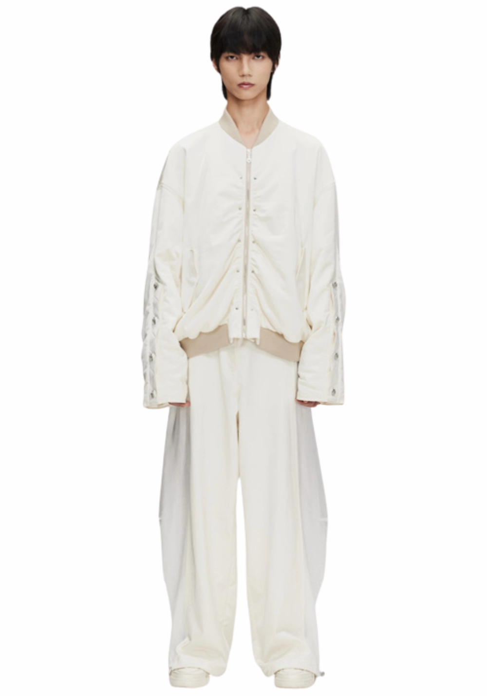 Satin Buttoned Padded Jacket