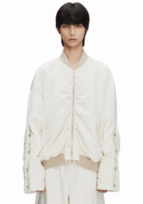 Satin Buttoned Padded Jacket