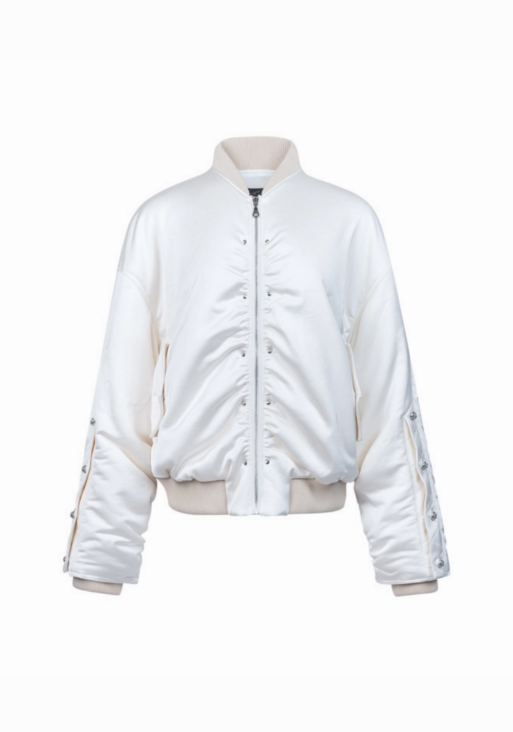 Satin Buttoned Padded Jacket