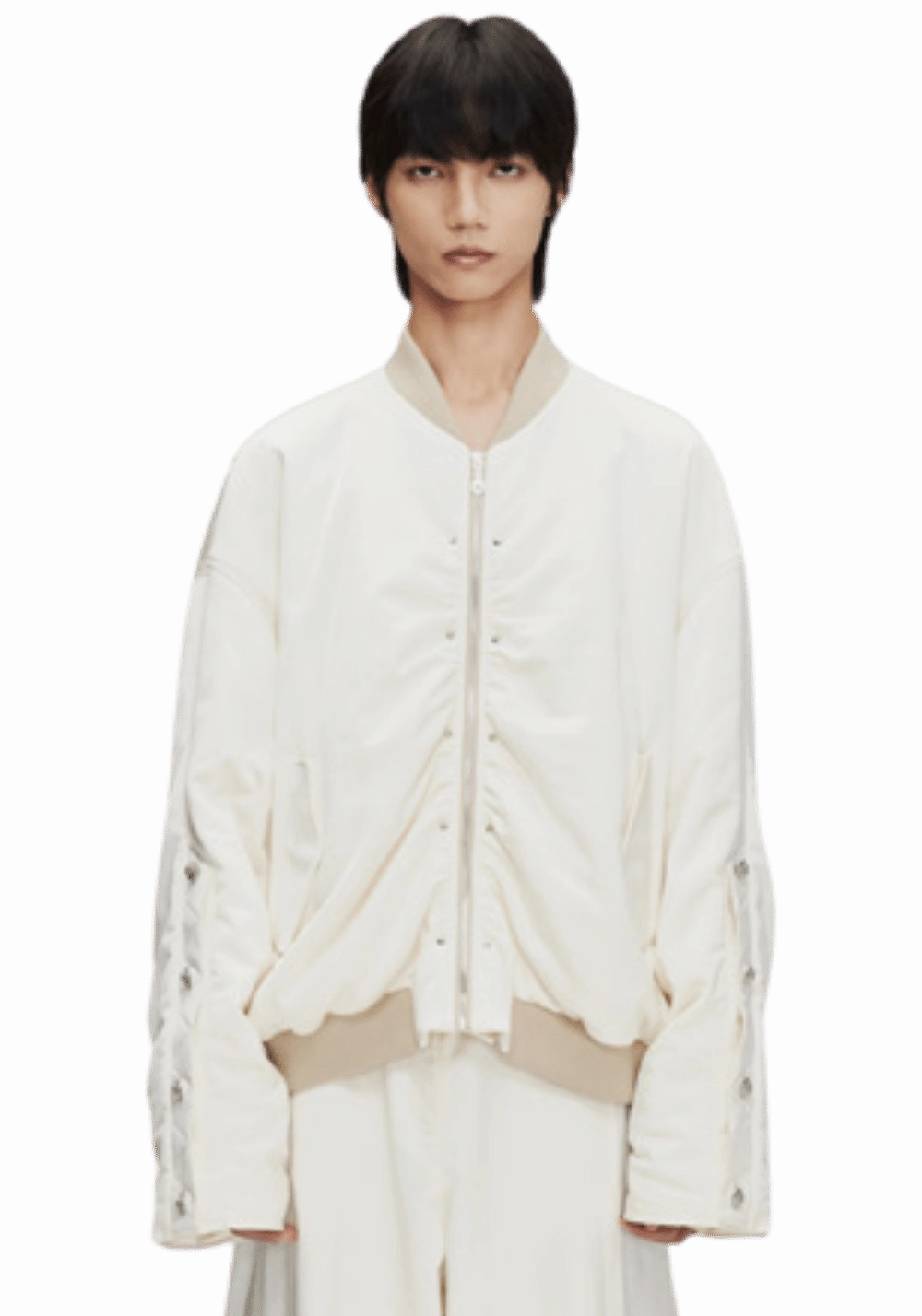 Satin Buttoned Padded Jacket