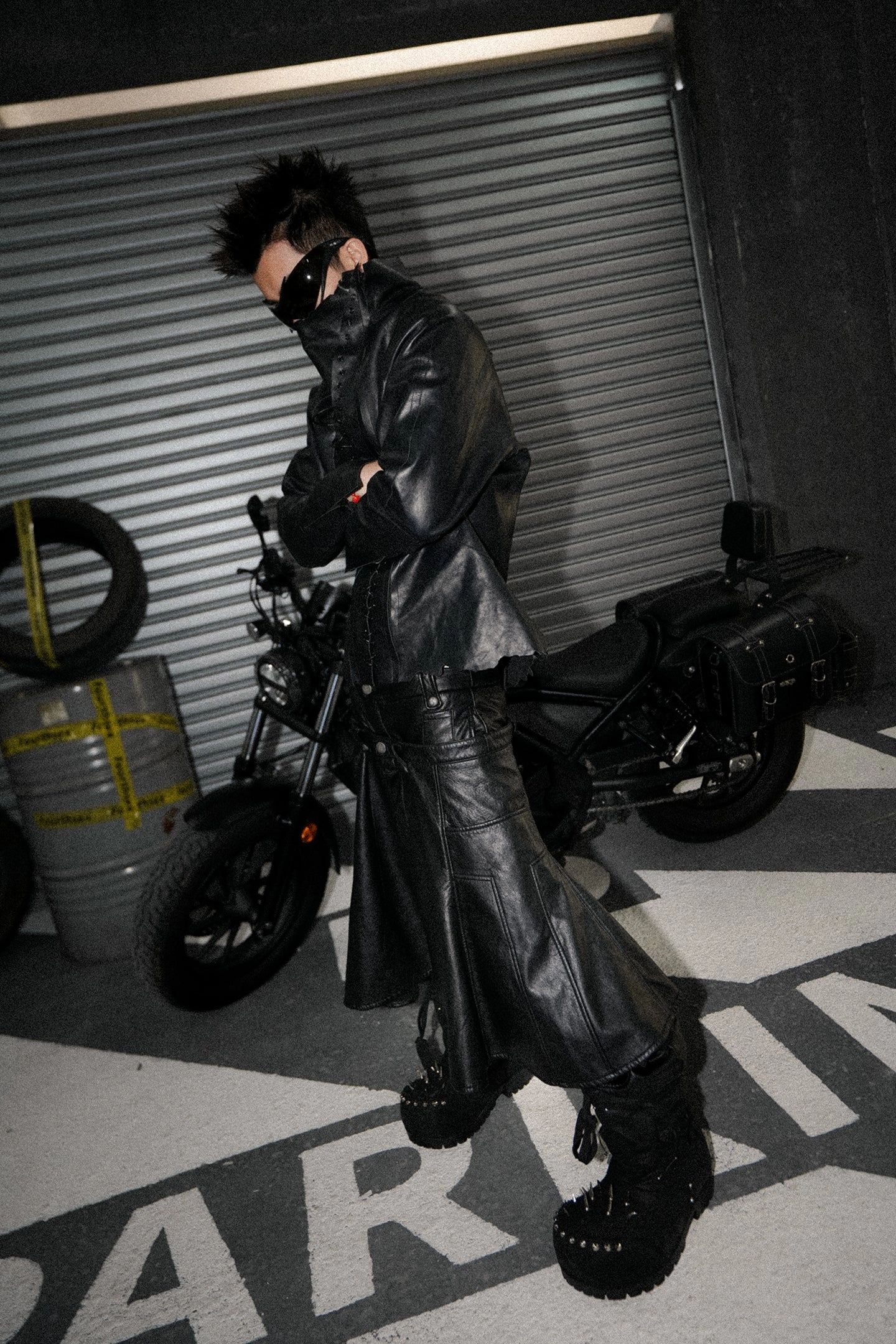 Scimitar Pleated Detachable Leather Pants