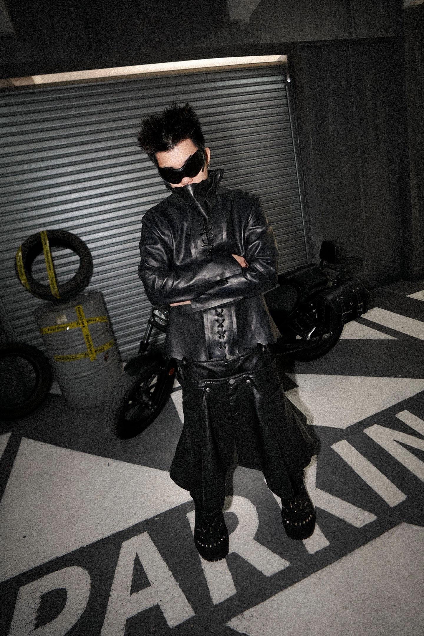 Scimitar Pleated Detachable Leather Pants