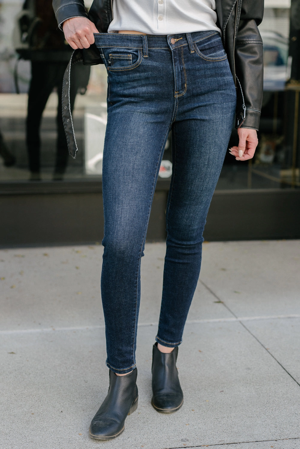 Serena High Rise Handsanding Skinny Jeans