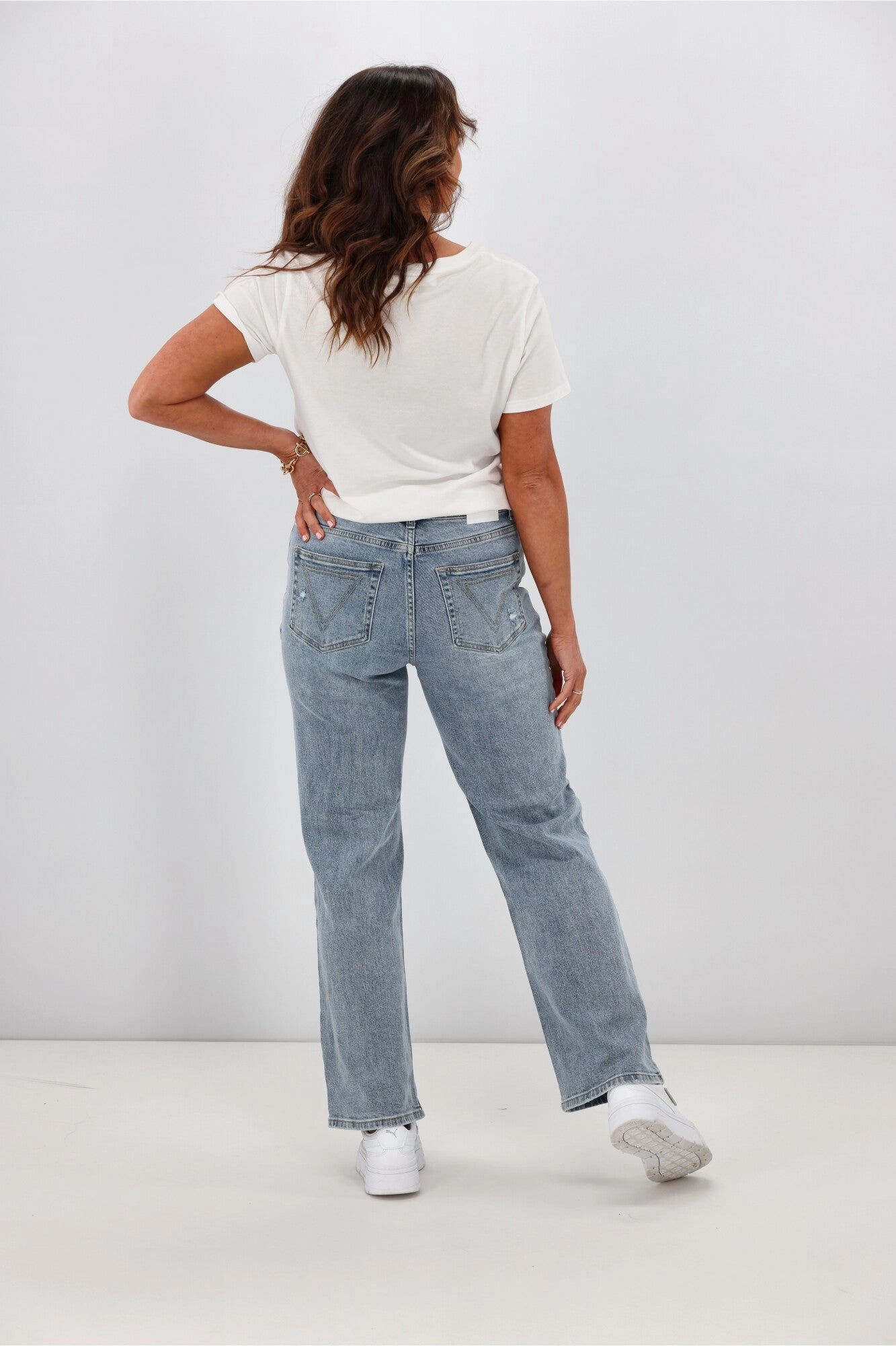 Shine On Label Francisco Distressed Relaxed Fit Jean Washed Blue