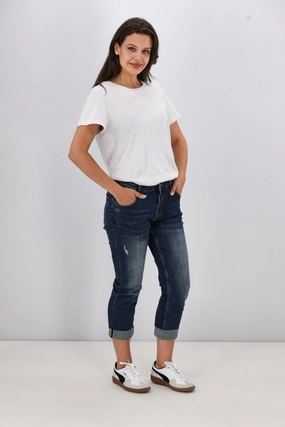 Shine On Label Marlowe Boyfriend Jean Vintage Indigo