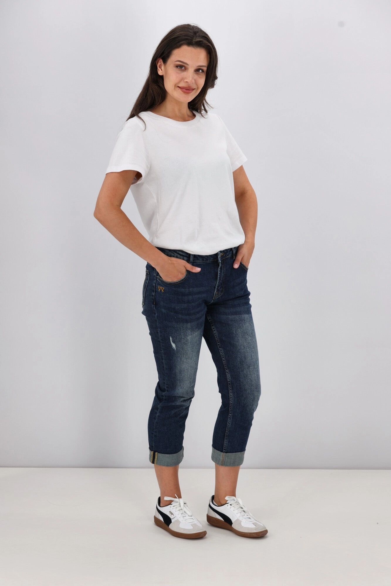 Shine On Label Marlowe Boyfriend Jean Vintage Indigo