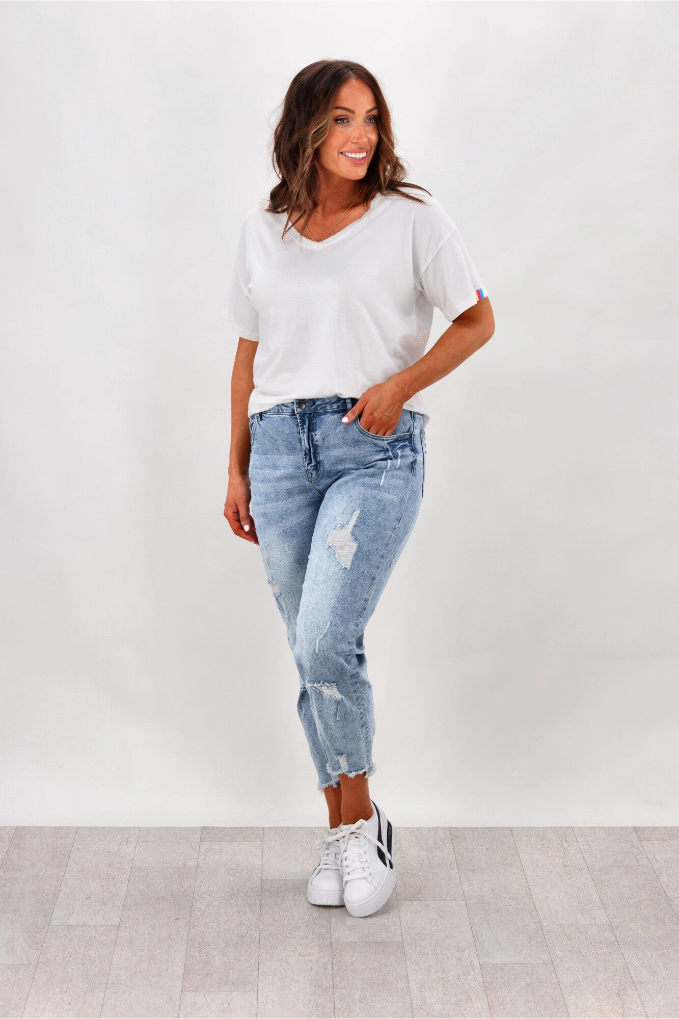 Shine On Label Orlando Boyfriend distressed Jean