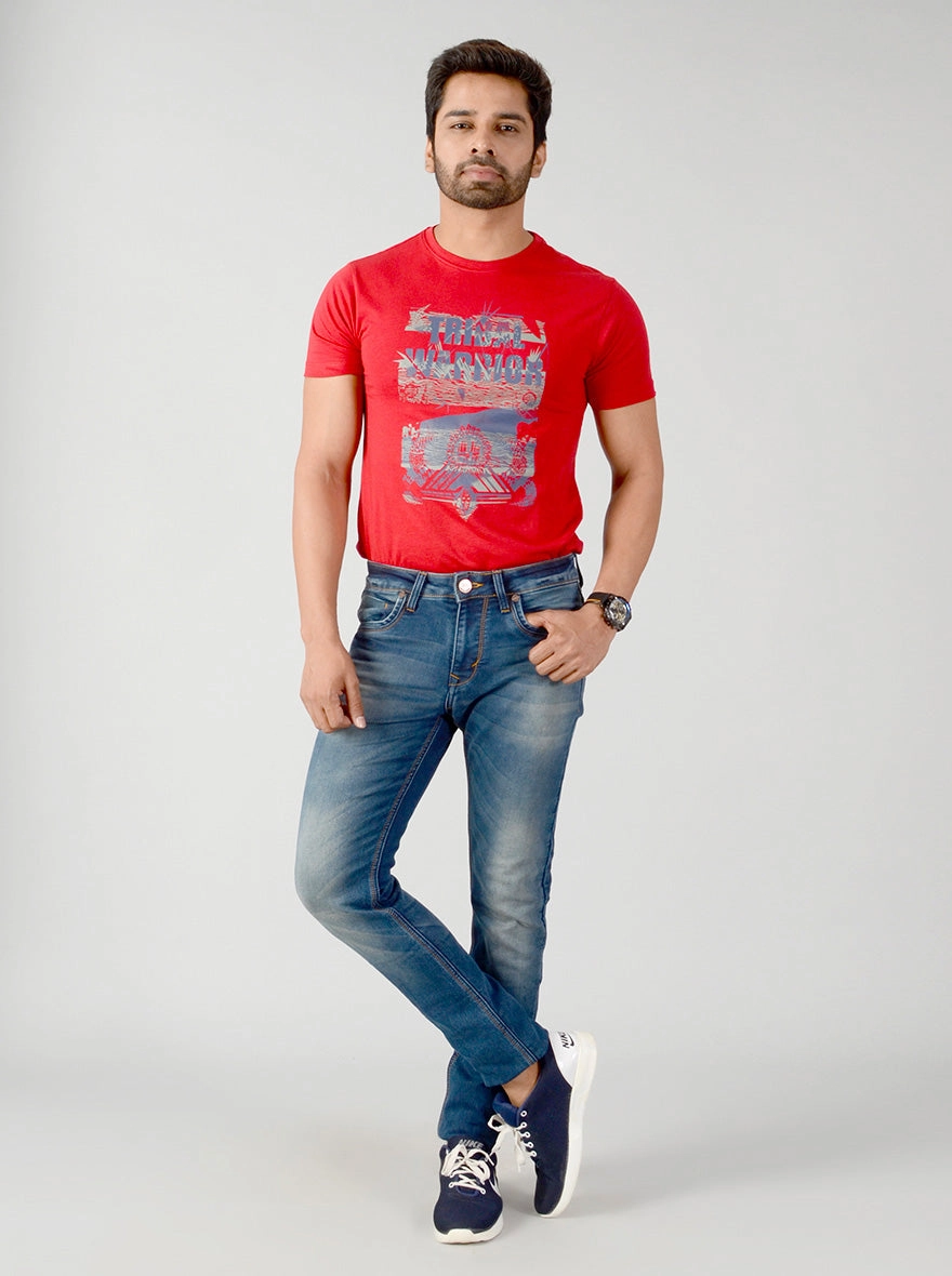 Stellar Blue Washed Slim Fit Jeans | JadeBlue