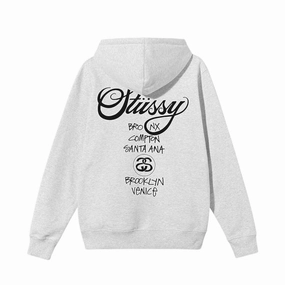 Stüssy World Tour Hoodie Ash Heather