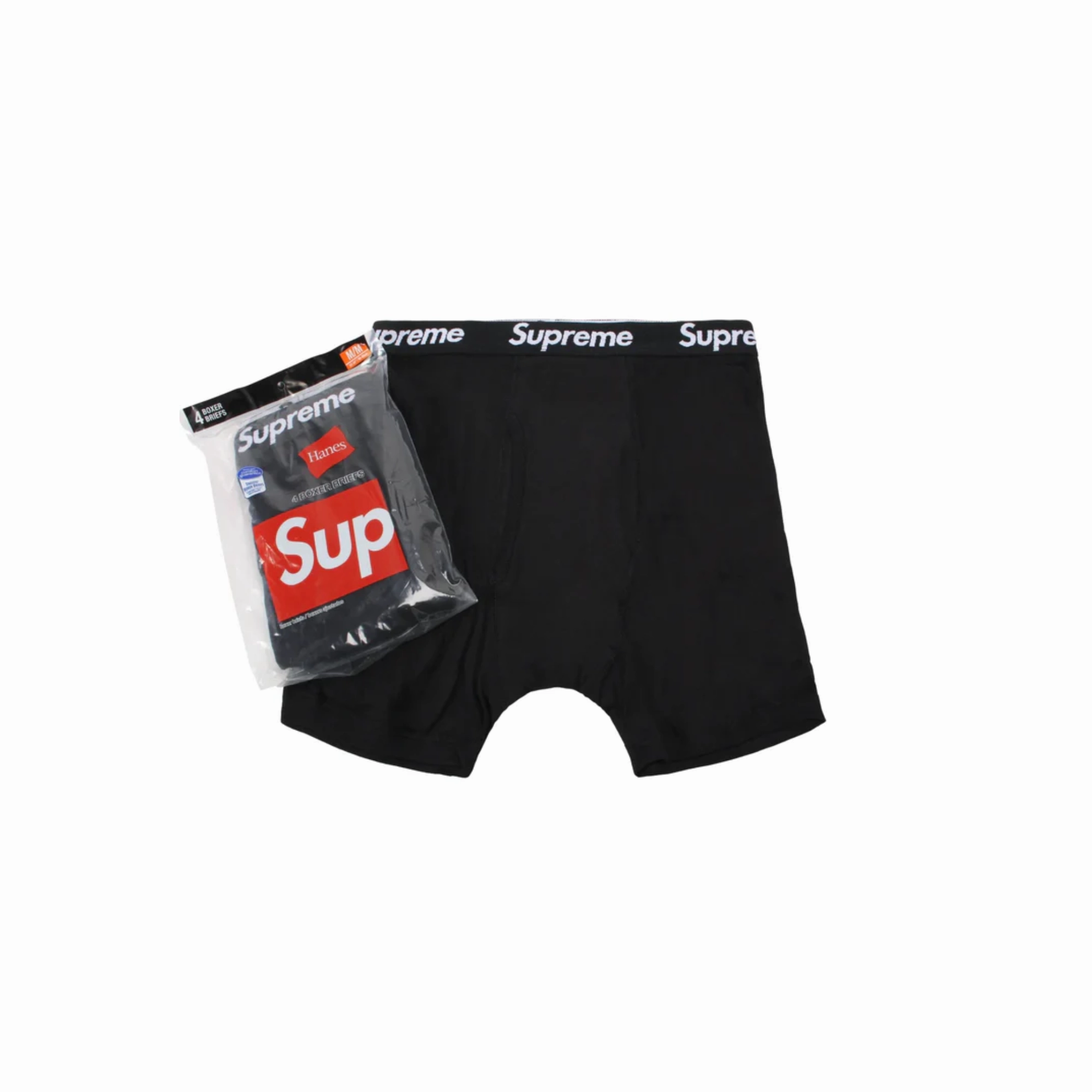 Supreme Hanes Boxer Briefs (4 stk.) Black