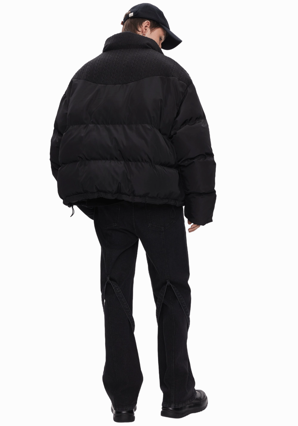 Textured Knit Down Jacket