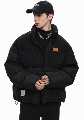 Textured Knit Down Jacket