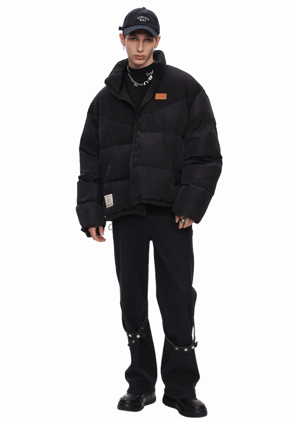 Textured Knit Down Jacket