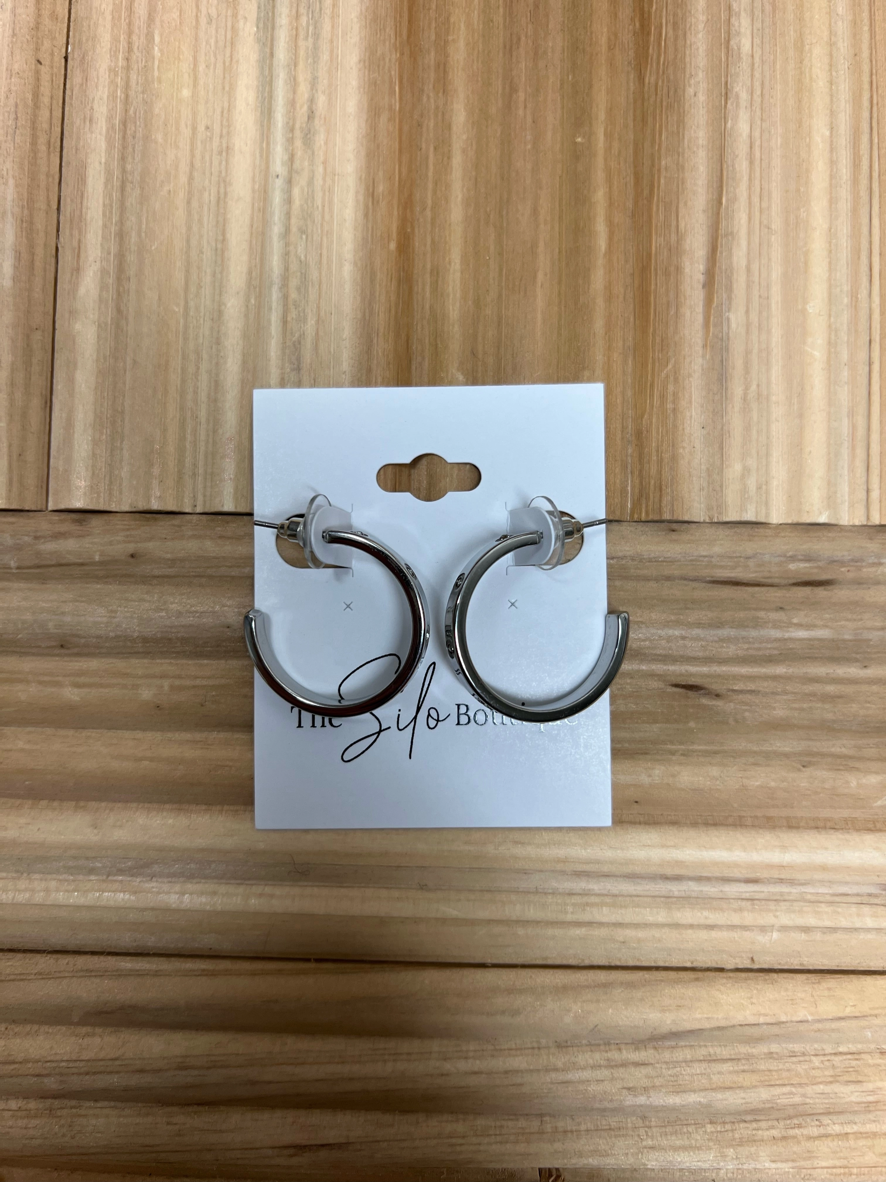 Thin Studded Hoop Earrings