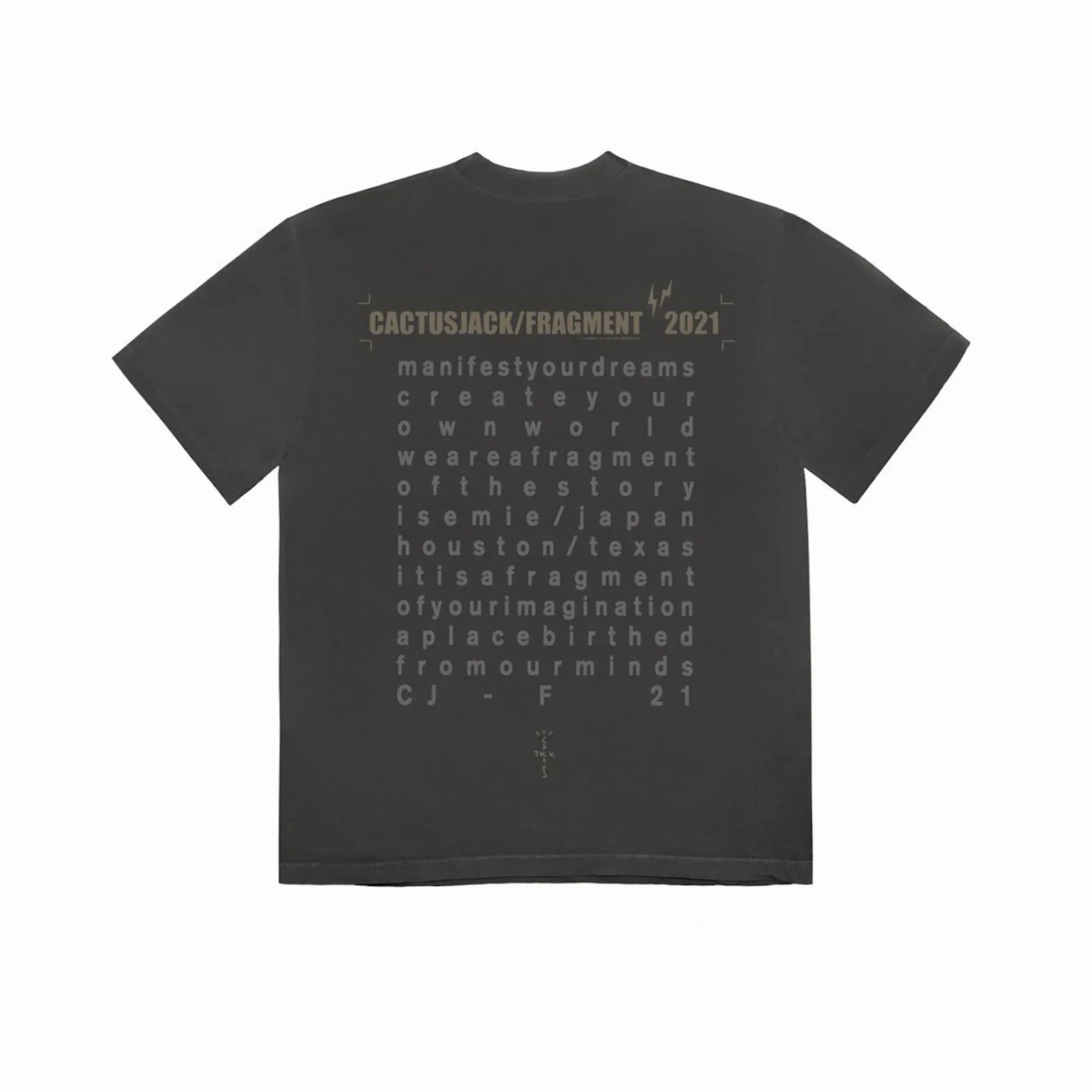 Travis Scott Cactus Jack For Fragment Create T-shirt Washed Black