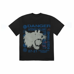 Travis Scott Cactus Jack For Fragment Danger T-shirt Washed Black