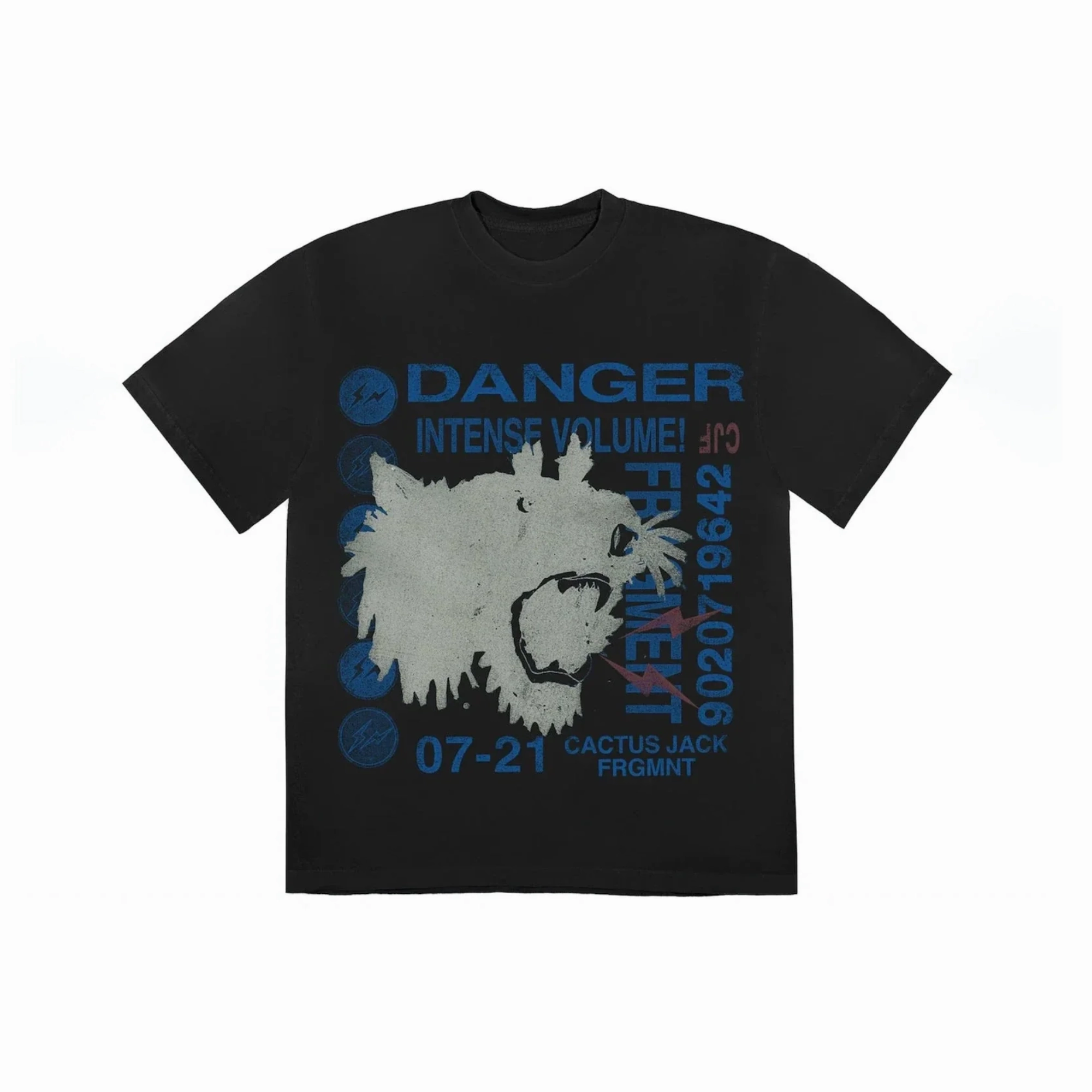 Travis Scott Cactus Jack For Fragment Danger T-shirt Washed Black