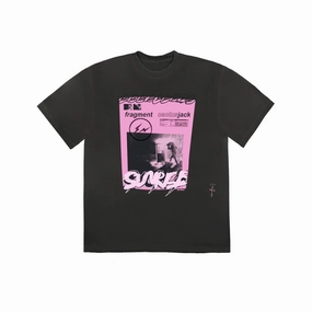 Travis Scott Cactus Jack For Fragment Pink Sunrise T-shirt Washed Black