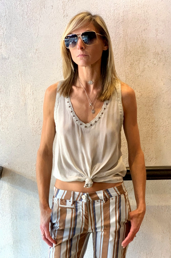 V Neck Tank - Grey