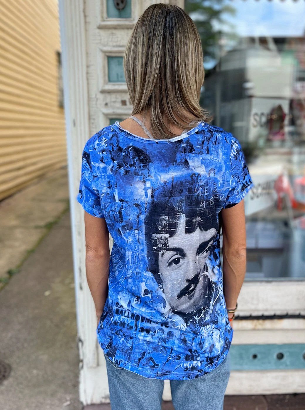 V Neck Tee - Celeb Blue