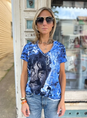 V Neck Tee - Celeb Blue