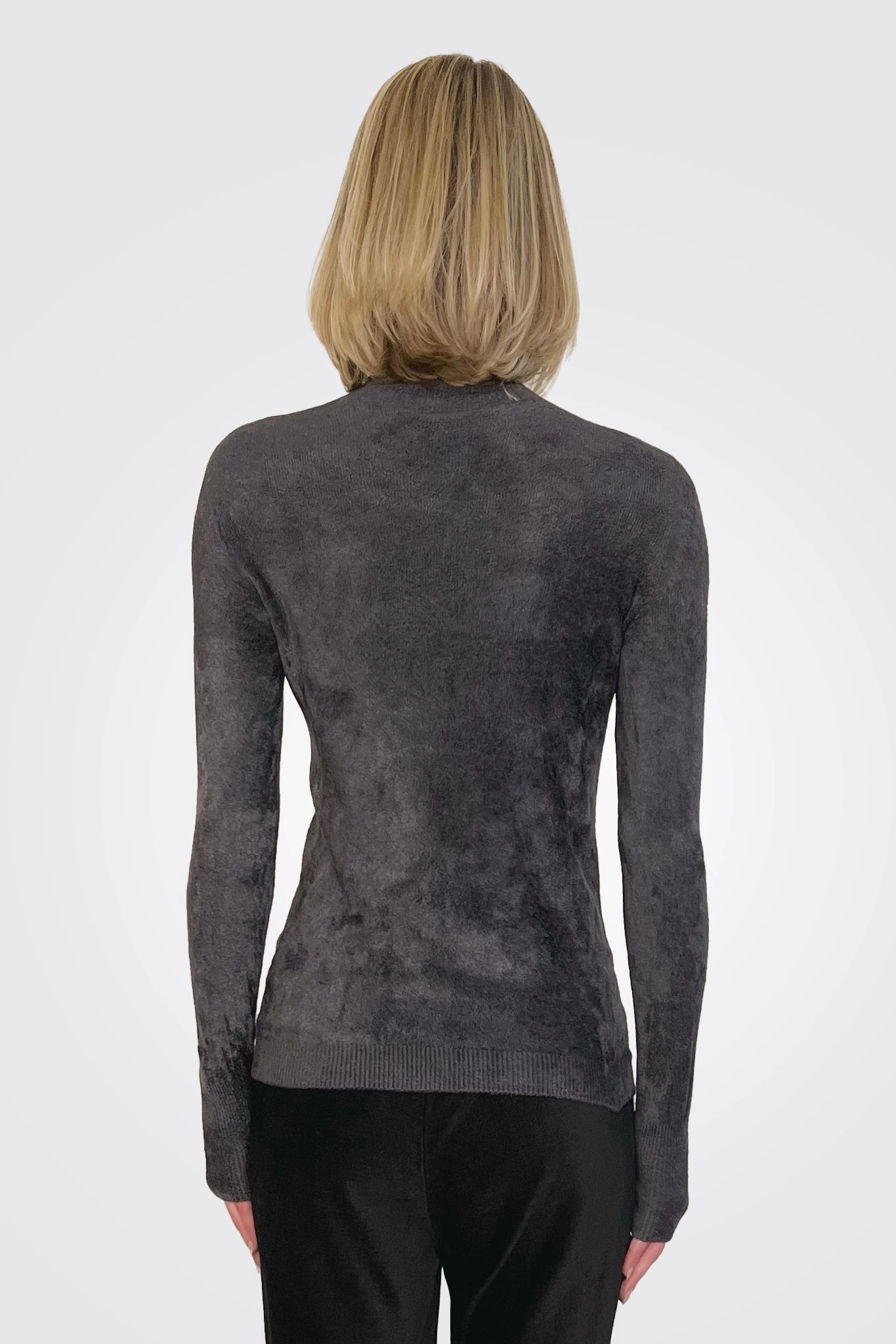 Velvet Turtleneck - Grey