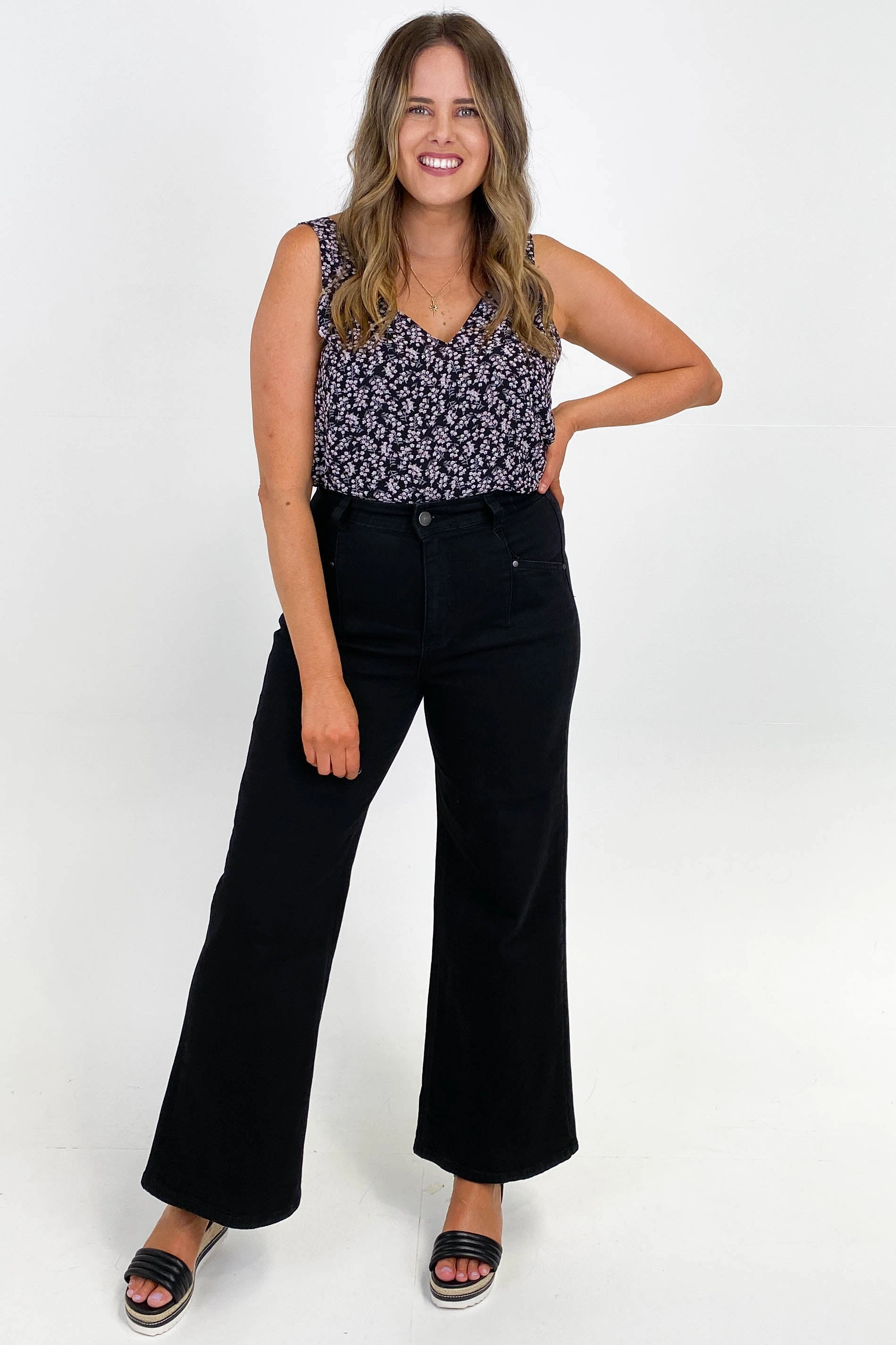 Wakee Natalia Wide Leg Jean Black