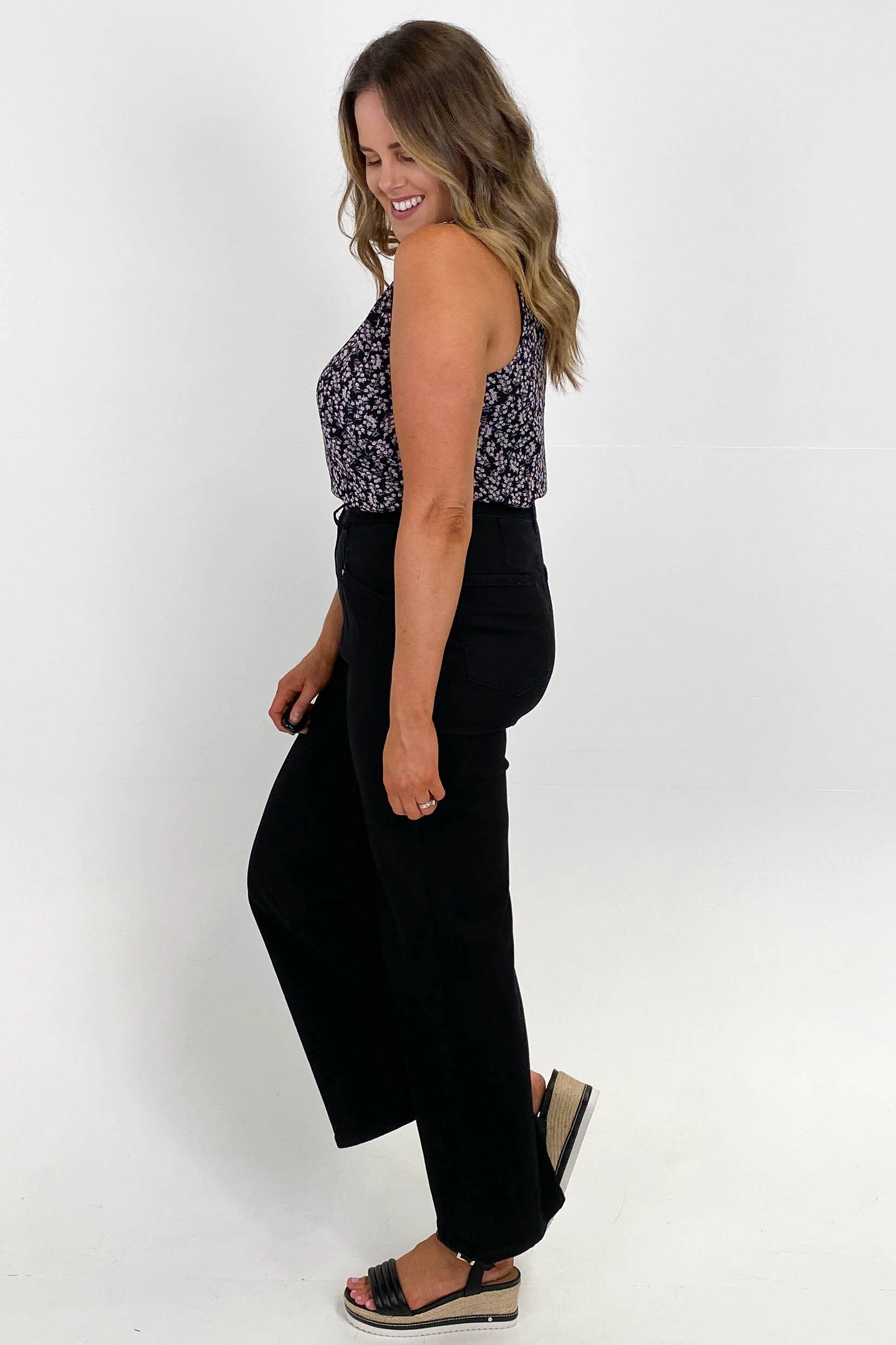 Wakee Natalia Wide Leg Jean Black