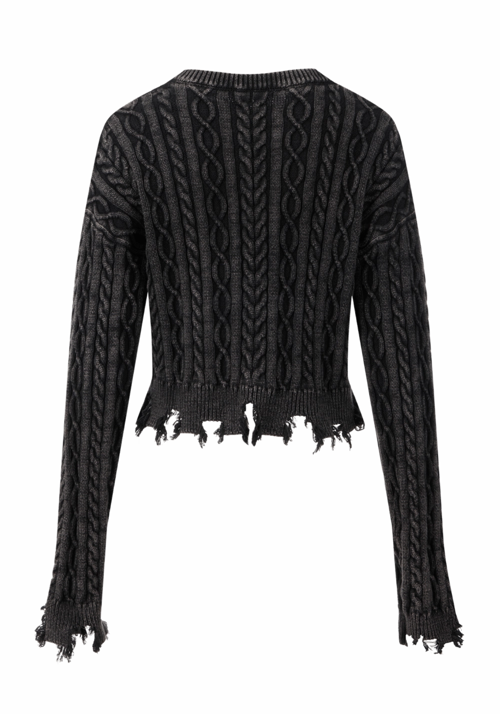 Washed Distressed Crewneck Sweater