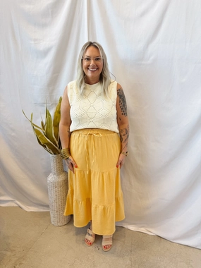 Yellow Tiered Skirt