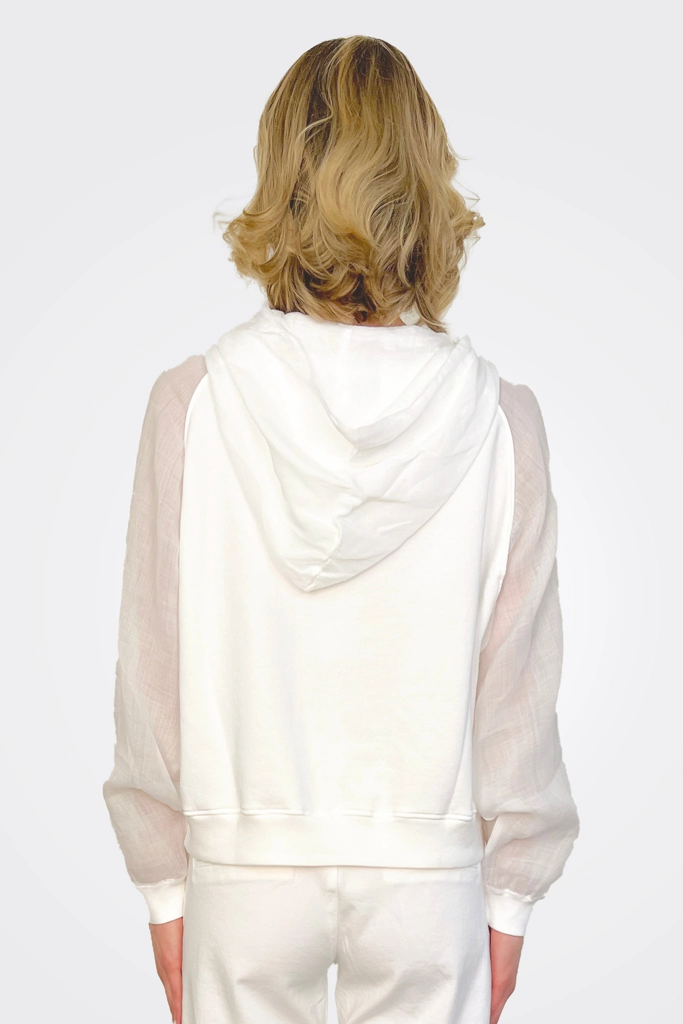 Zip Hooded Sweatshirt - White