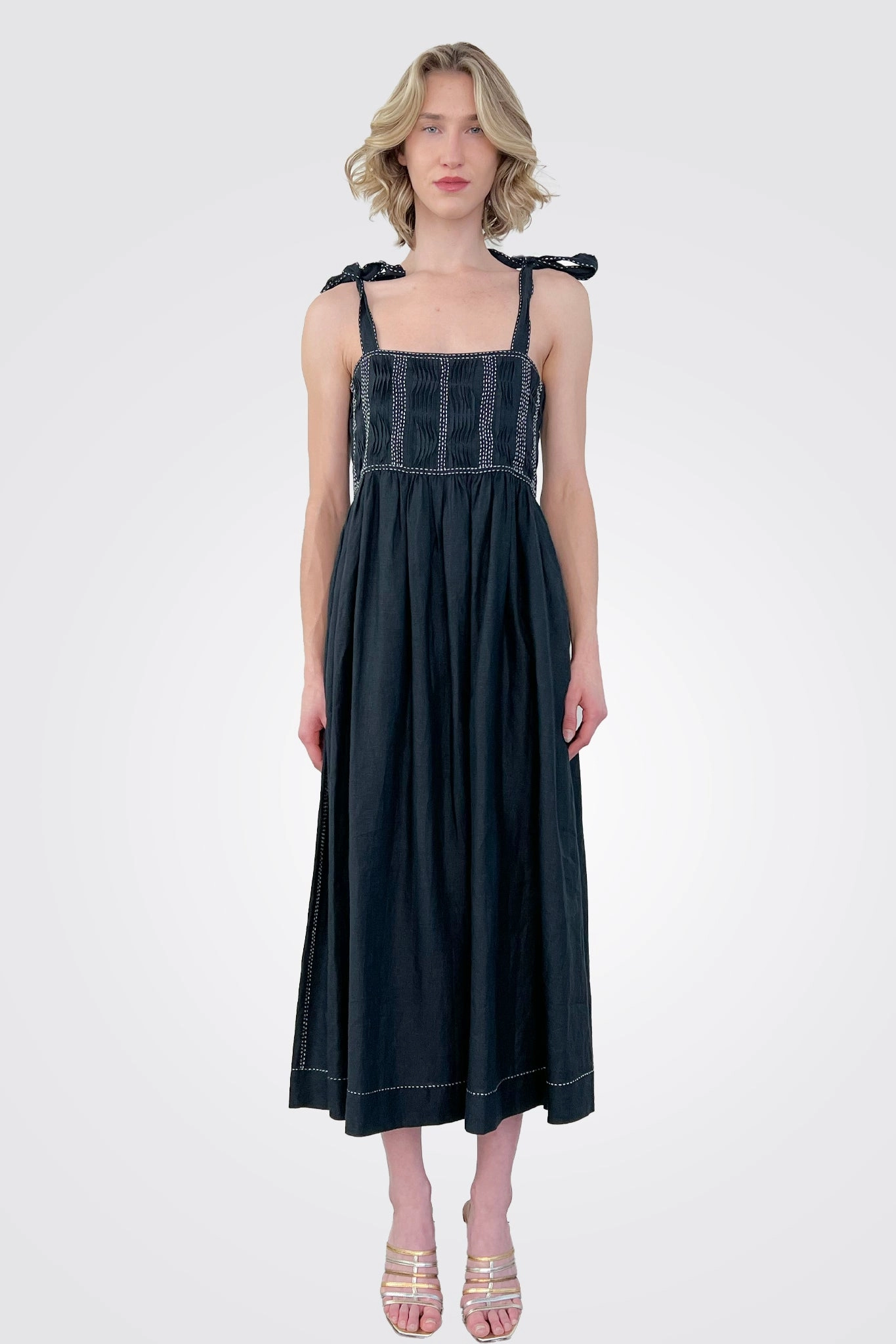 Zoe Linen Dress - Black