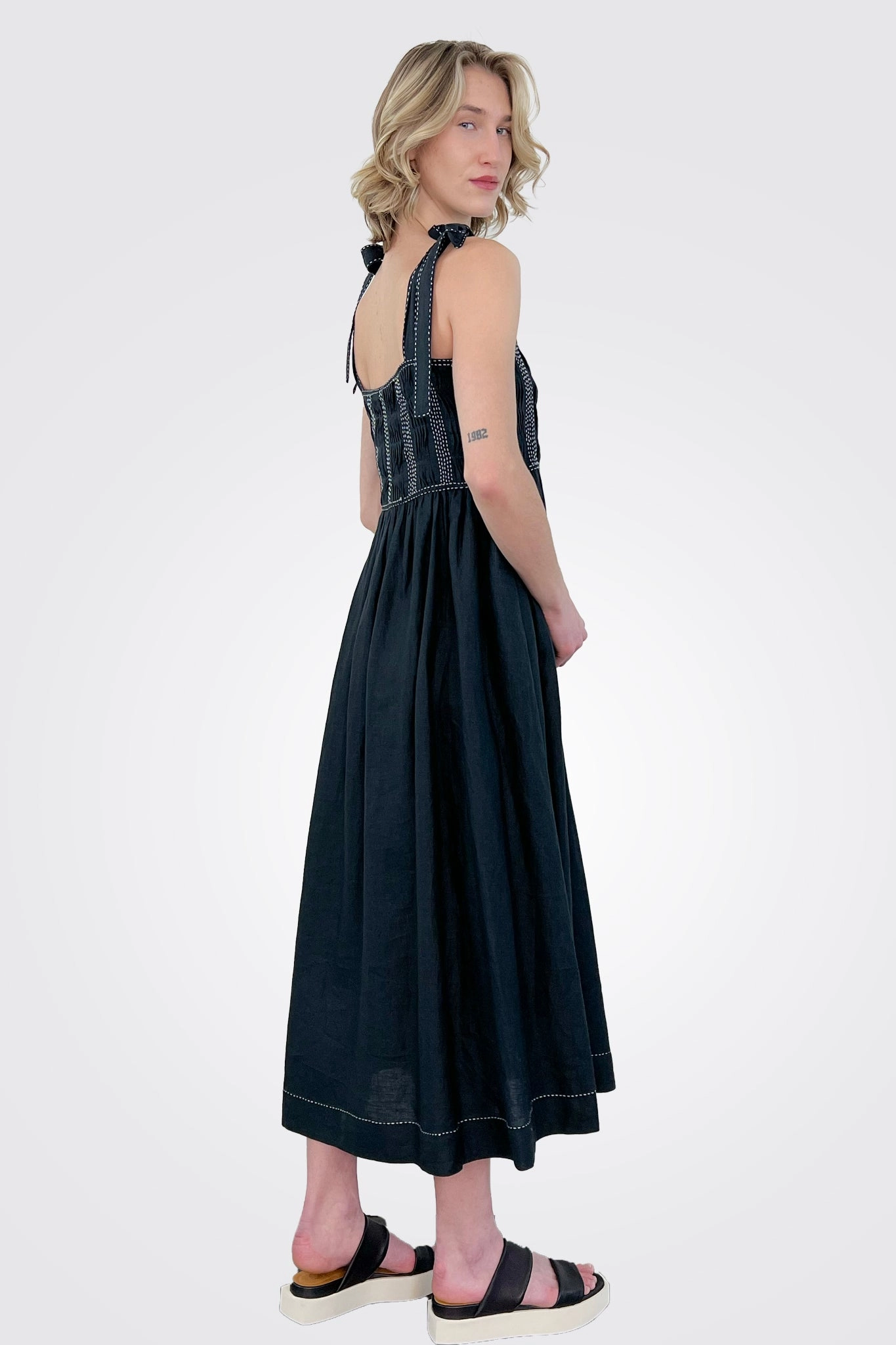 Zoe Linen Dress - Black